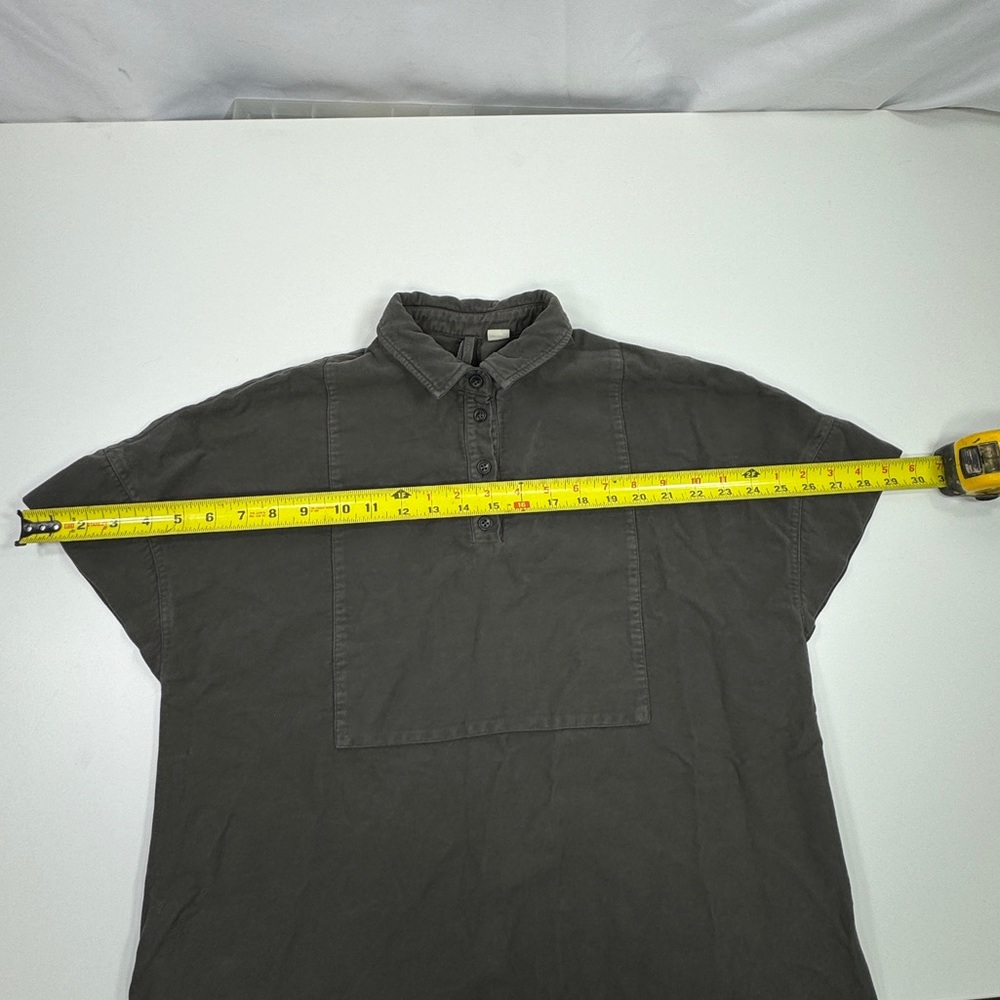 Damir Doma Silent Polo Shirt Dress Cap Sleeve Ash Gray Moleskin Cotton Jersey S - Picture 13 of 15
